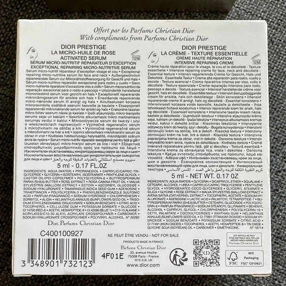 NEW Dior Prestige Serum+Cream VIP Skincare Mini Gift Set - Picture 8 of 9